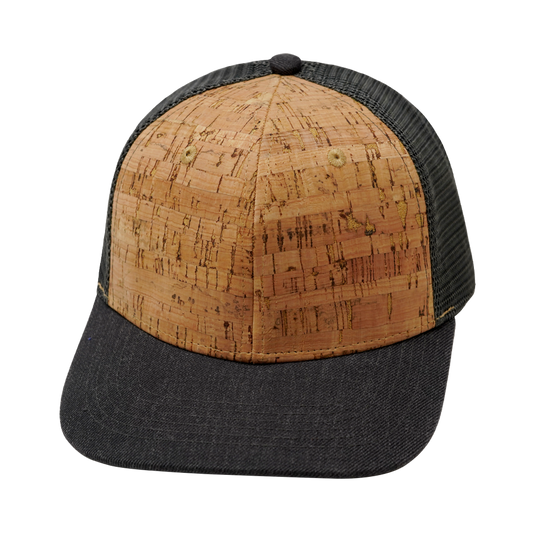 6 Panel - Cork - Heather Charcoal - Trucker Mesh (Unisex)