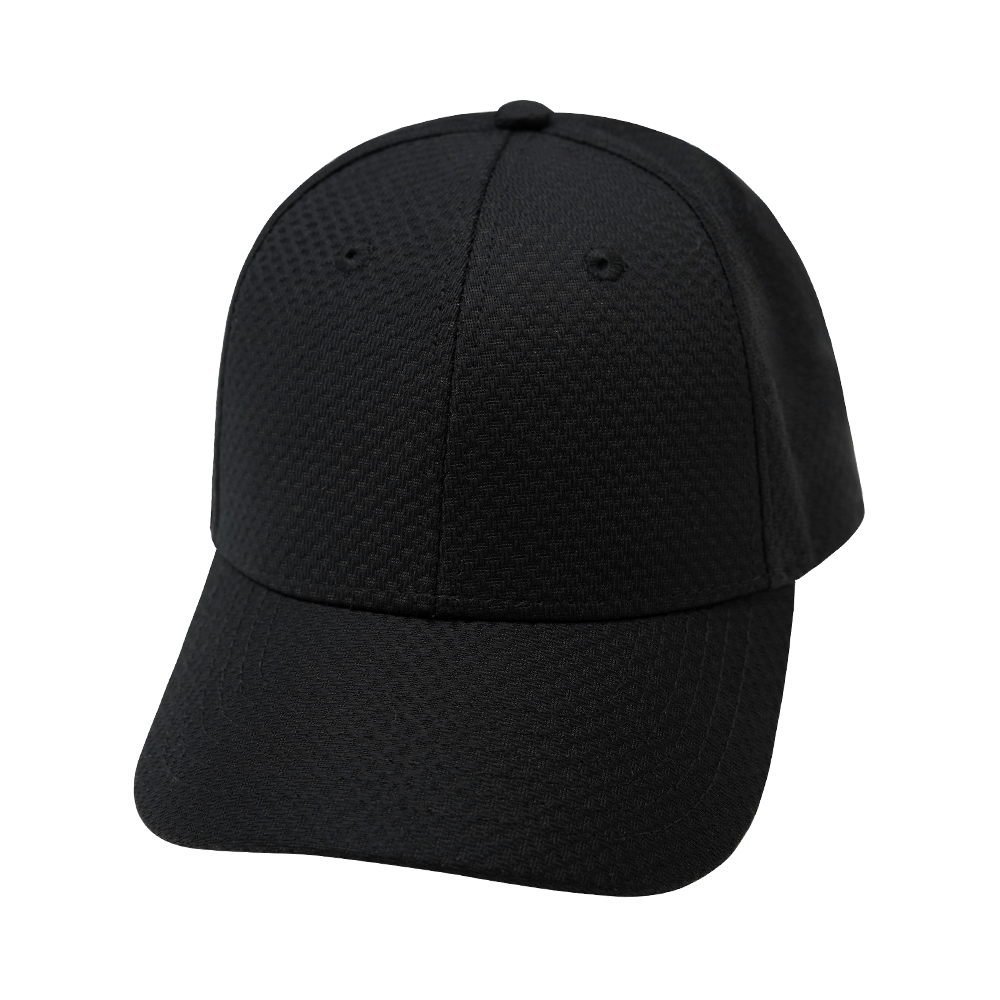 6 Panel - AirMesh - Athletic Fit - Black - Fabrick Back (Unisex)