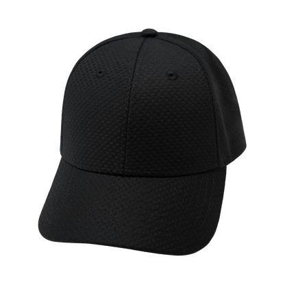 6 Panel - AirMesh - Athletic Fit - Black - Fabrick Back (Unisex)