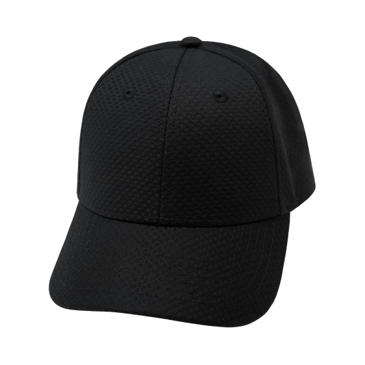 6 Panel - AirMesh - Athletic Fit - Black - Fabrick Back (Unisex)