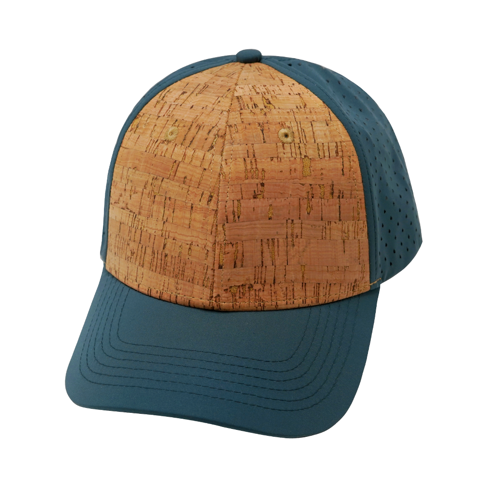 6 Panel - Shallow Fit - Cork - Teal - Laser Mesh (Unisex)