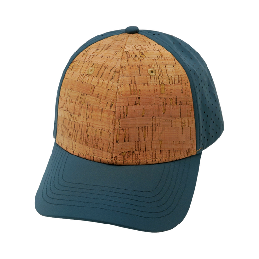 6 Panel - Shallow Fit - Cork - Teal - Laser Mesh (Unisex)