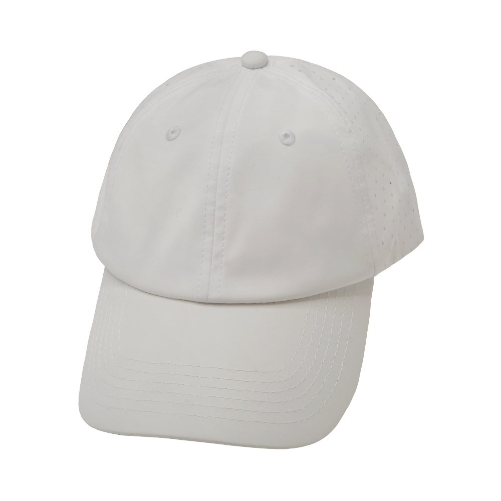 6 Panel - Unstructured - Relaxed Fit - Pony Tail - White - Laser Mesh (Unisex)