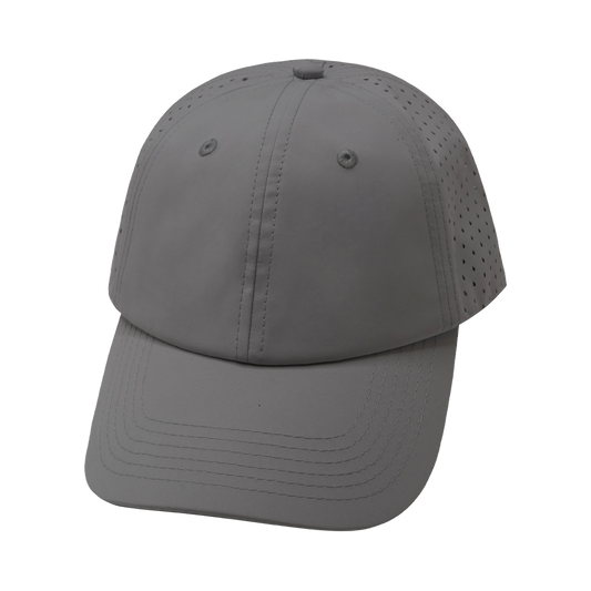 6 Panel - Unstructured - Relaxed Fit - Pony Tail - Gray - Laser Mesh (Unisex)