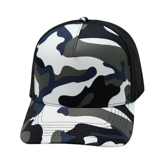 5 Panel - Structured - Camo - White / Blue / Gray / Black - Laser Mesh (Unisex)