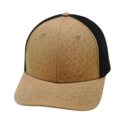 6 Panel - Tan Textured / Black - Laser Mesh (Unisex)