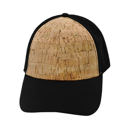 6 Panel - Shallow Fit - Pony Tail - Cork - Black - Laser Mesh (Unisex)