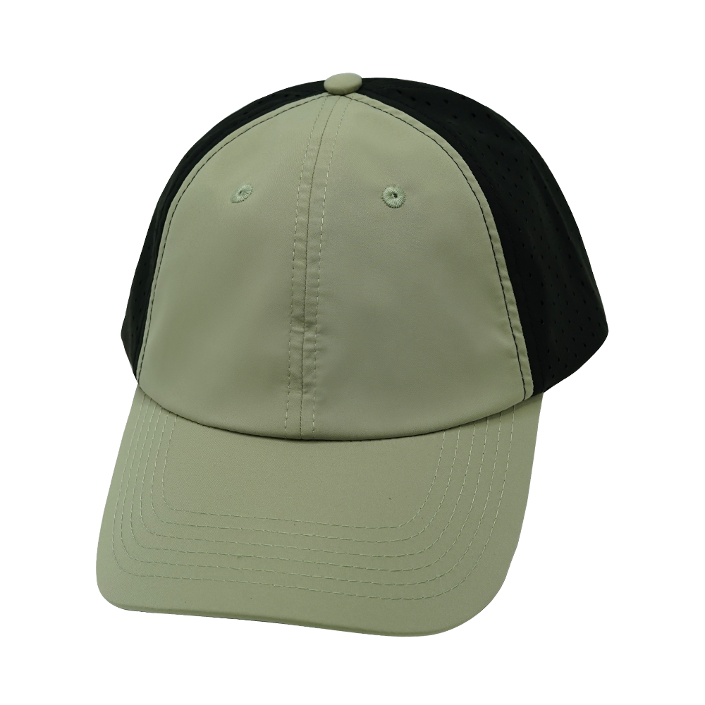 6 Panel - Unstructured - Green / Black - Laser Mesh (Unisex)