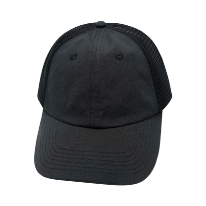 6 Panel - Unstructured - Charcoal Black / Black - Laser Mesh (Unisex)