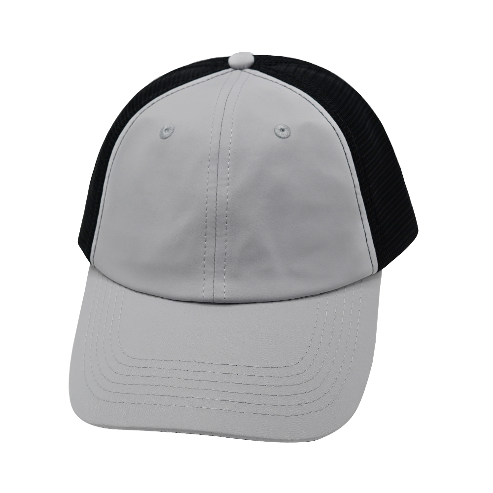 6 Panel - Unstructured - Gray / Black - Laser Mesh (Unisex)