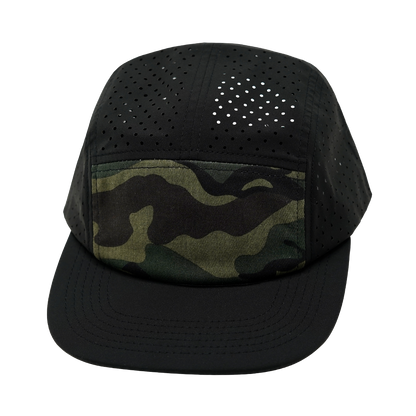 5 Panel - Sporty - Unstructured - Black / Camo - Laser Mesh (Unisex)