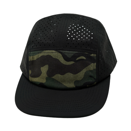 5 Panel - Sporty - Unstructured - Black / Camo - Laser Mesh (Unisex)