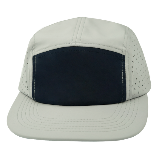 5 Panel - Sporty - Unstructured - Gray / Navy - Laser Mesh (Unisex)