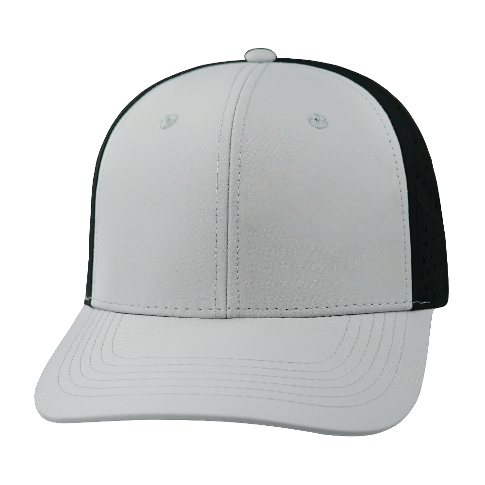 6 Panel - Light Gray / Black - Laser Mesh (Unisex)