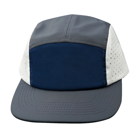 5 Panel - Sporty - Unstructured - Charcoal / Navy / White - Laser Mesh (Unisex)