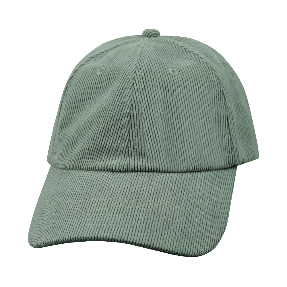 6 Panel - Unstructured - Corduroy - Charcoal - Fabrick Back (Unisex)