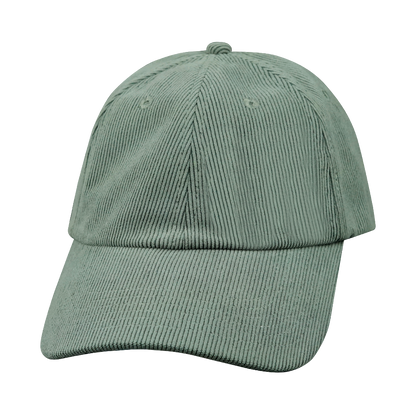 6 Panel - Unstructured - Corduroy - Charcoal - Fabrick Back (Unisex)