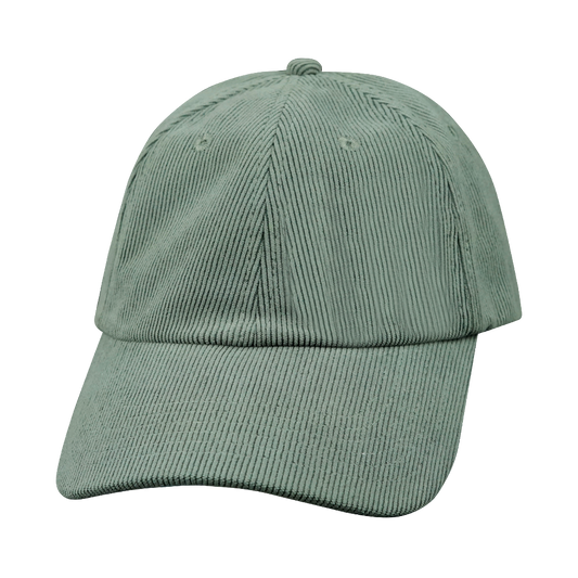 6 Panel - Unstructured - Corduroy - Charcoal - Fabrick Back (Unisex)
