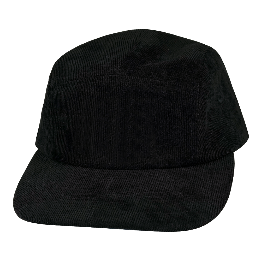 5 Panel - Unstructured - Corduroy - Black - Fabrick Back (Unisex)