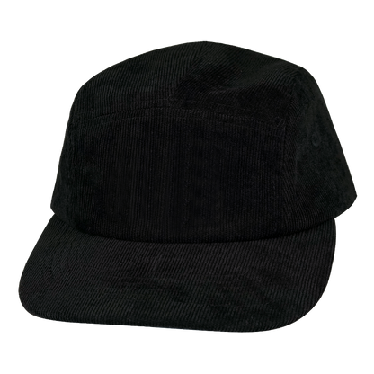 5 Panel - Unstructured - Corduroy - Black - Fabrick Back (Unisex)