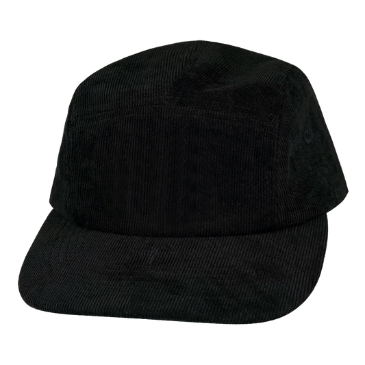 5 Panel - Unstructured - Corduroy - Black - Fabrick Back (Unisex)