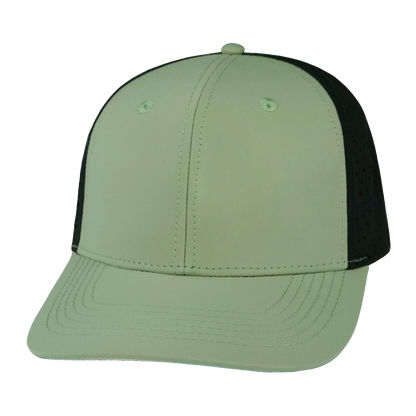 6 Panel - Sage / Black - Laser Mesh (Unisex)