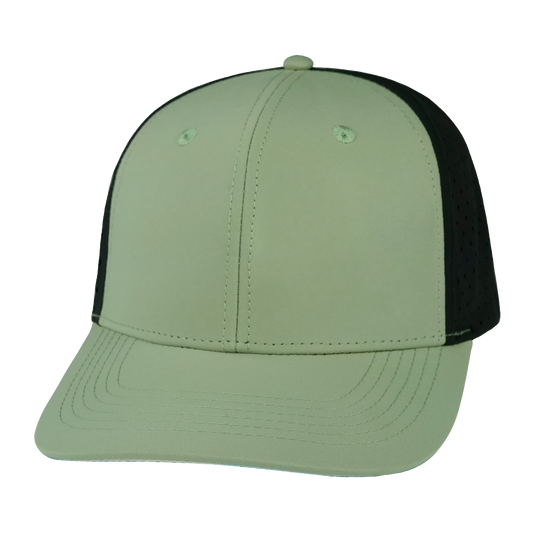 6 Panel - Sage / Black - Laser Mesh (Unisex)