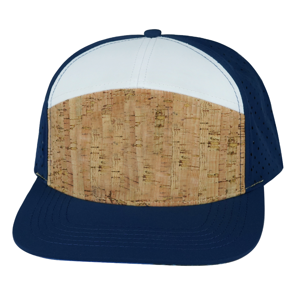 7 Panel - Cork - Navy / White - Laser Mesh (Unisex)