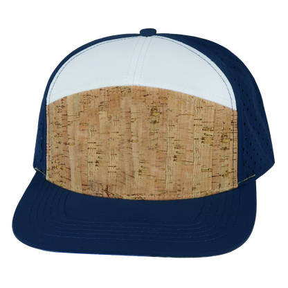 7 Panel - Cork - Navy / White - Laser Mesh (Unisex)
