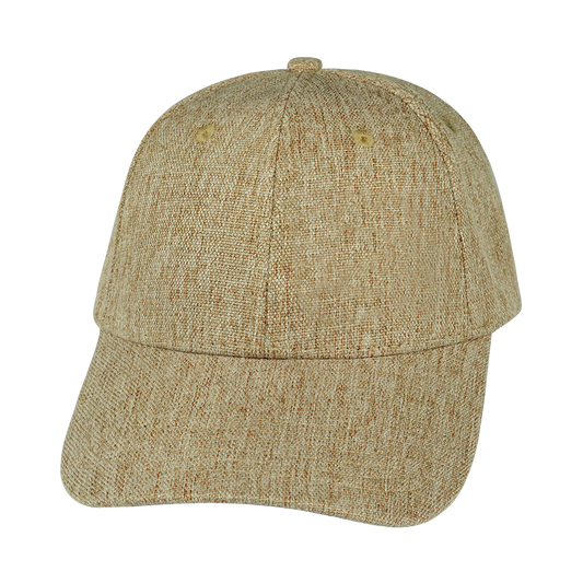 6 Panel - Shallow Fit - Tan Hemp - Fabrick Back (Unisex)