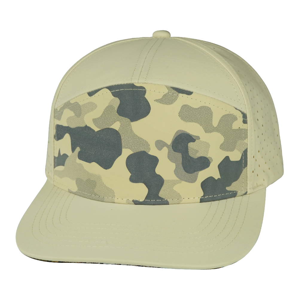 7 Panel - Cream / Soft Cream Camo - Laser Mesh (Unisex)