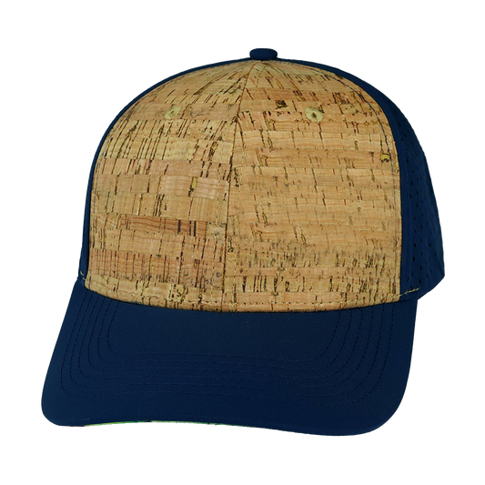 6 Panel - Cork - Navy - Laser Mesh (Unisex)