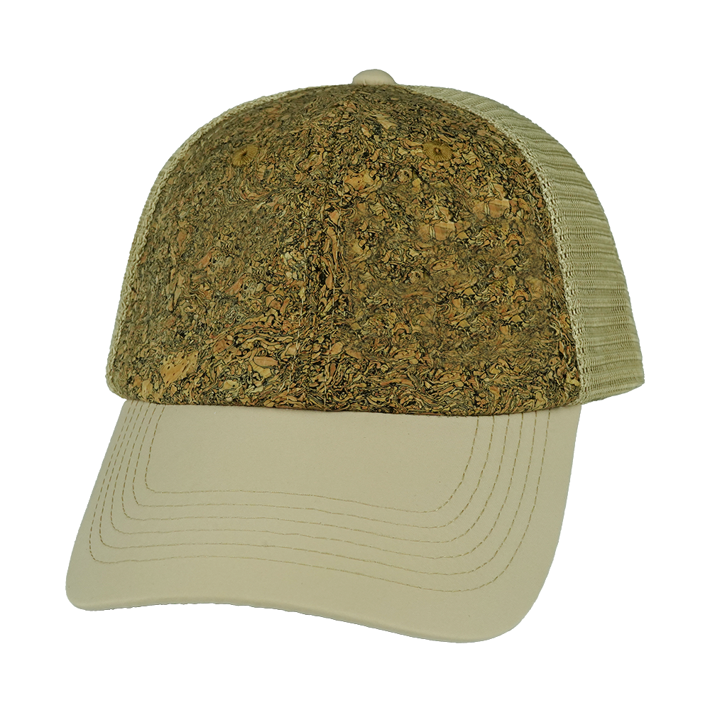 6 Panel - Unstructured - Cork - Cream - Soft Trucker Mesh (Unisex)