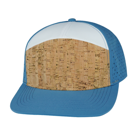 7 Panel - Cork - Blue / White - Laser Mesh (Unisex)