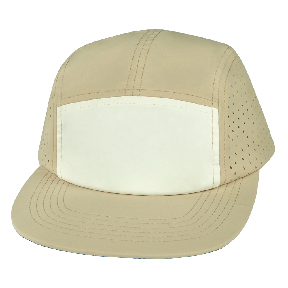5 Panel - Sporty - Unstructured - Sand / White - Laser Mesh (Unisex)