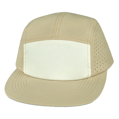 5 Panel - Sporty - Unstructured - Sand / White - Laser Mesh (Unisex)