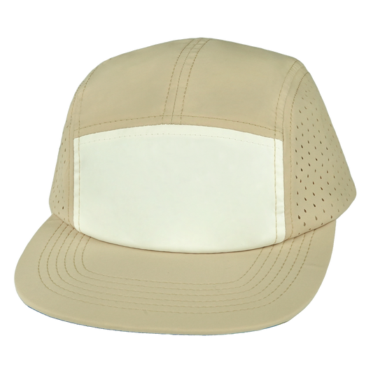 5 Panel - Sporty - Unstructured - Sand / White - Laser Mesh (Unisex)