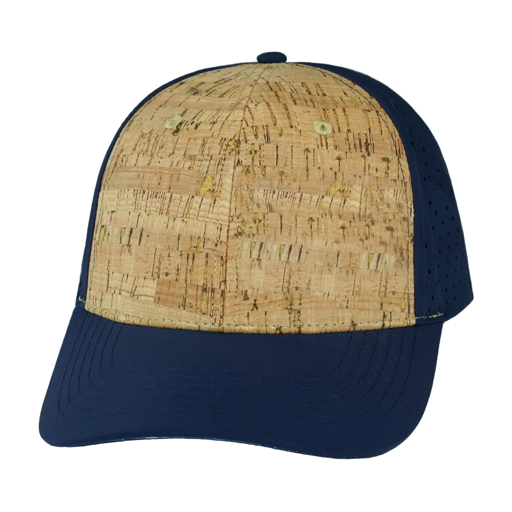 6 Panel - Cork - Dark Blue - Laser Mesh (Unisex)