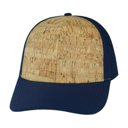 6 Panel - Cork - Dark Blue - Laser Mesh (Unisex)