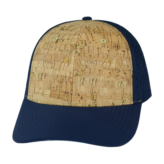 6 Panel - Cork - Dark Blue - Laser Mesh (Unisex)