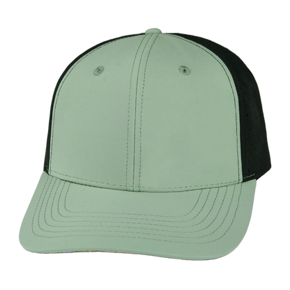 6 Panel - Sage Green / Black - Laser Mesh (Unisex)