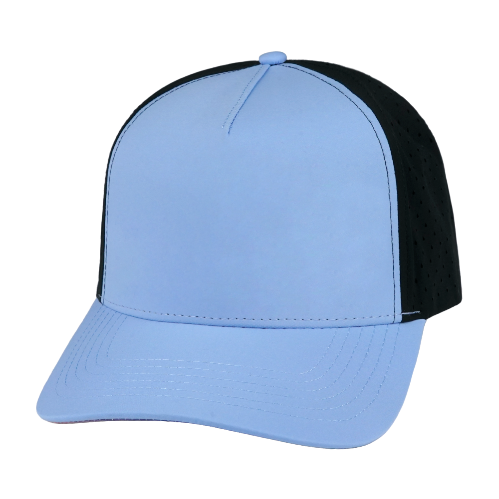 5 Panel - Structured - Light Blue / Black - Laser Mesh (Unisex)