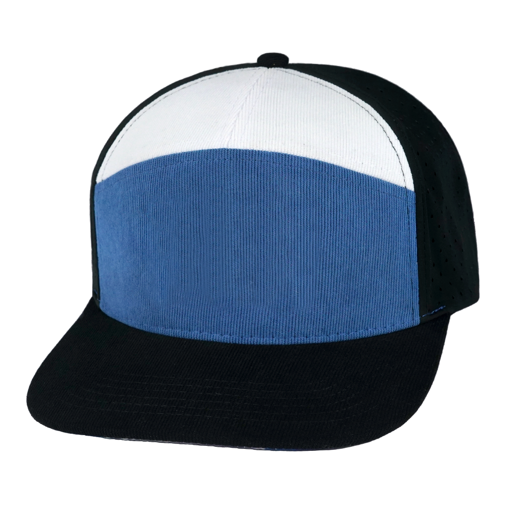 7 Panel - Corduroy - Black / Blue / White - Laser Mesh (Unisex)