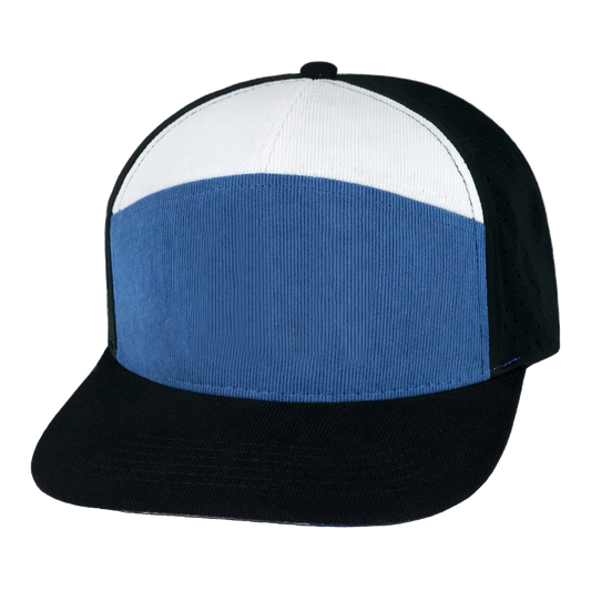 7 Panel - Corduroy - Black / Blue / White - Laser Mesh (Unisex)