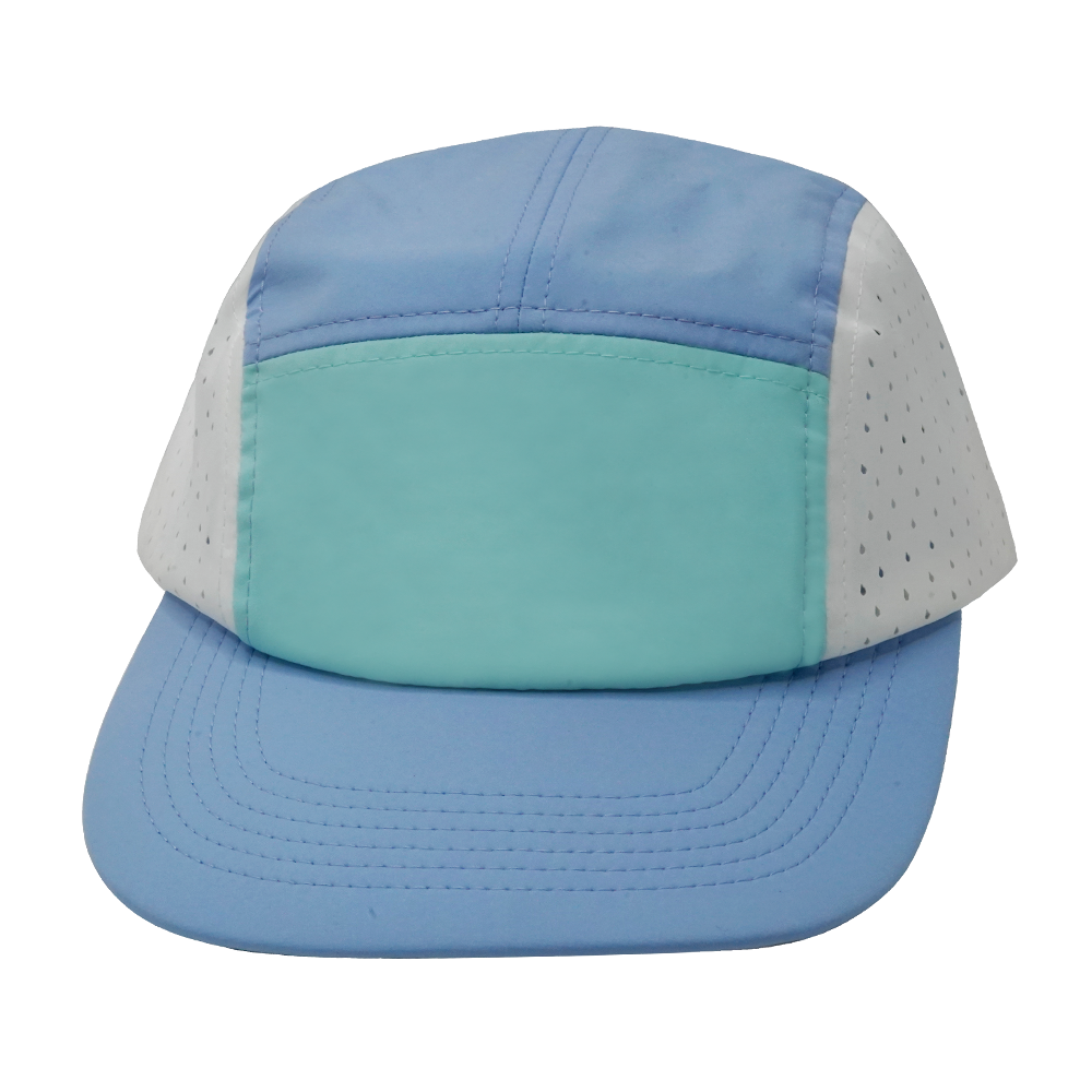 5 Panel - Sporty - Unstructured - Baby Blue / Mint / White - Laser Mesh (Unisex)