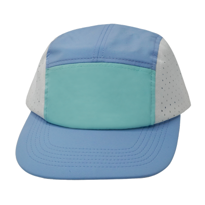 5 Panel - Sporty - Unstructured - Baby Blue / Mint / White - Laser Mesh (Unisex)