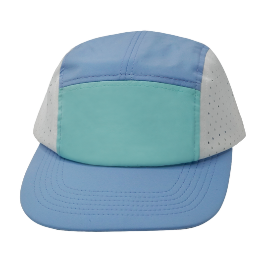 5 Panel - Sporty - Unstructured - Baby Blue / Mint / White - Laser Mesh (Unisex)