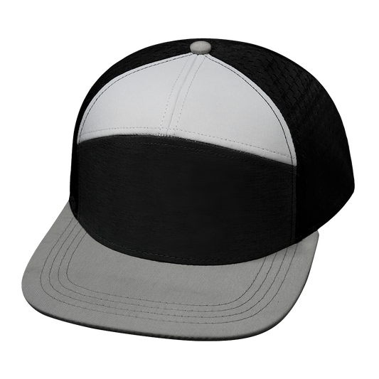 7 Panel - Gray / Charcoal / White / Black - Laser Mesh (Unisex)