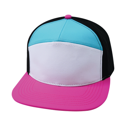 7 Panel - Neon Pink / White / Neon Blue Green / Black - Laser Mesh (Unisex)