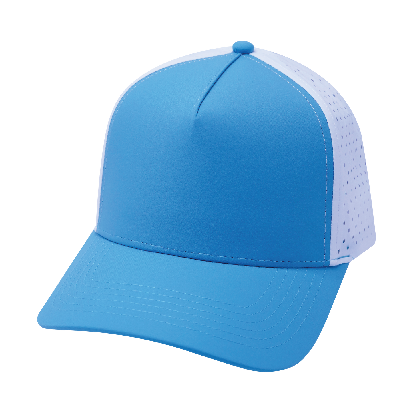 5 Panel - Structured - Neon Blue Green / White - Laser Mesh (Unisex)